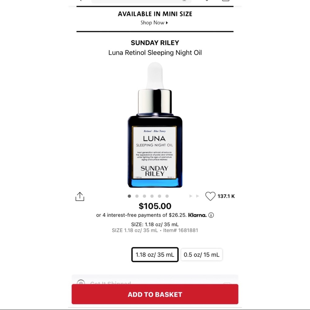 Sunday Riley Luna night sleeping oil